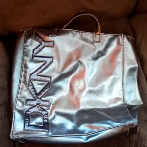 Metallic Grey DKNY Tote